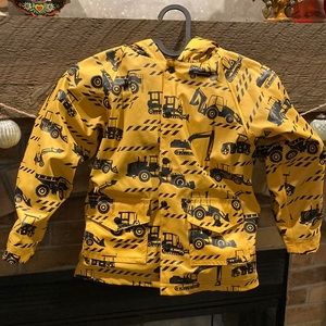 Oaki construction theme fleece lined raincoat